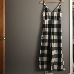 Ali Golden Plaid Silk Jumpsuit